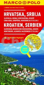 Chorvatsko, Srbsko, Slovinsko, Bosna 1:800 000