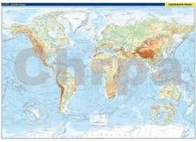 Svět nástěnná fyzická mapa
